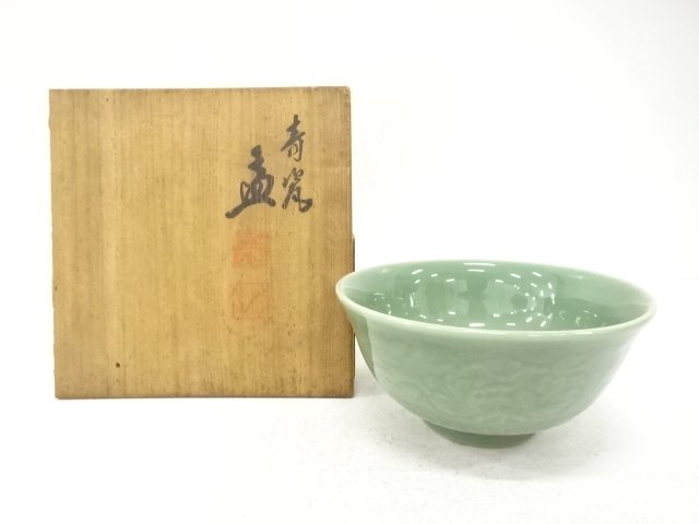 JAPANESE CERAMICS / BOWL / CELADON GLAZE / ARTISAN WORK